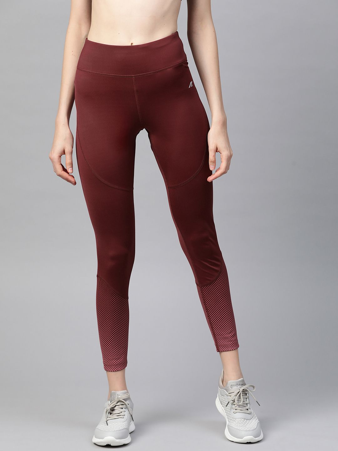 Alcis Women Maroon Solid Cropped Tights Price in India