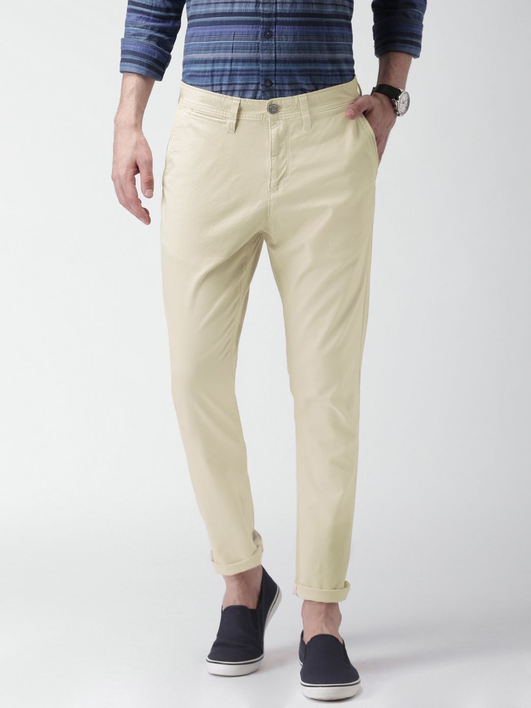 cream casual trousers