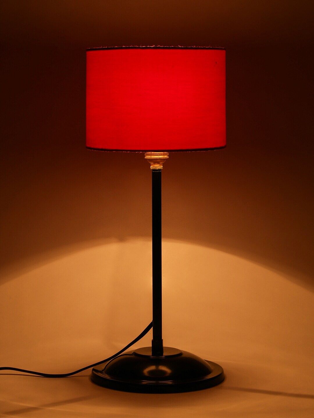 Devansh Warm Yellow Metal Cylinder Solid High Quality Electrical Table Lamps