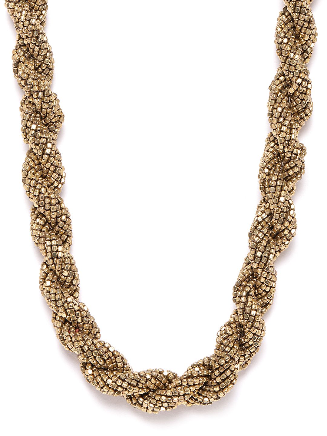 RICHEERA Women Antique Gold-Plated Beaded Twisted Necklace Price in India