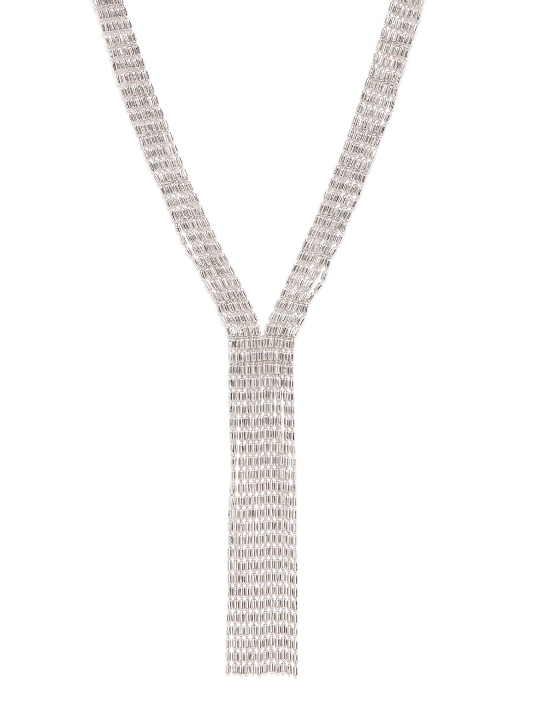 RICHEERA Women Silver-Plated Beaded Tasselled Necklace Price in India