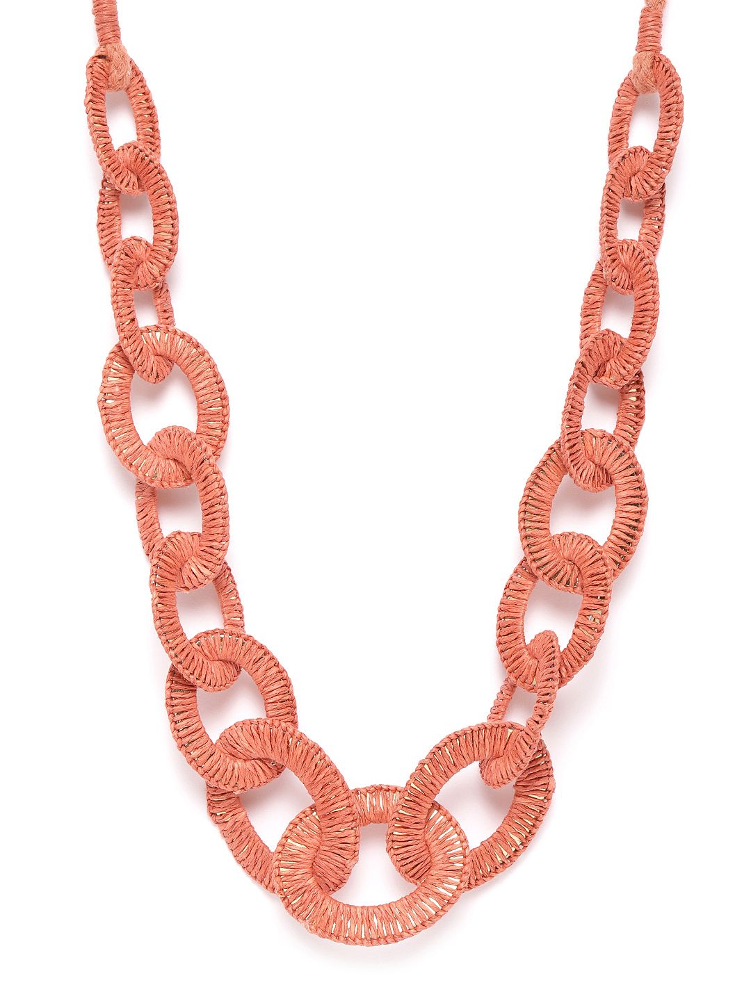 RICHEERA Women Rust Red Textured Statement Necklace Price in India