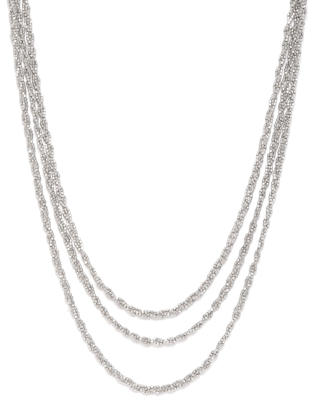 RICHEERA Women Silver-Plated Beaded Layered Necklace Price in India