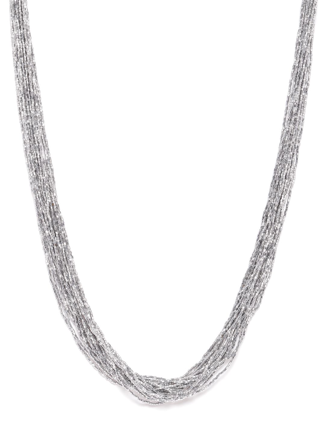 RICHEERA Women Silver-Toned Artificial Beaded Multi-Stranded Necklace Price in India