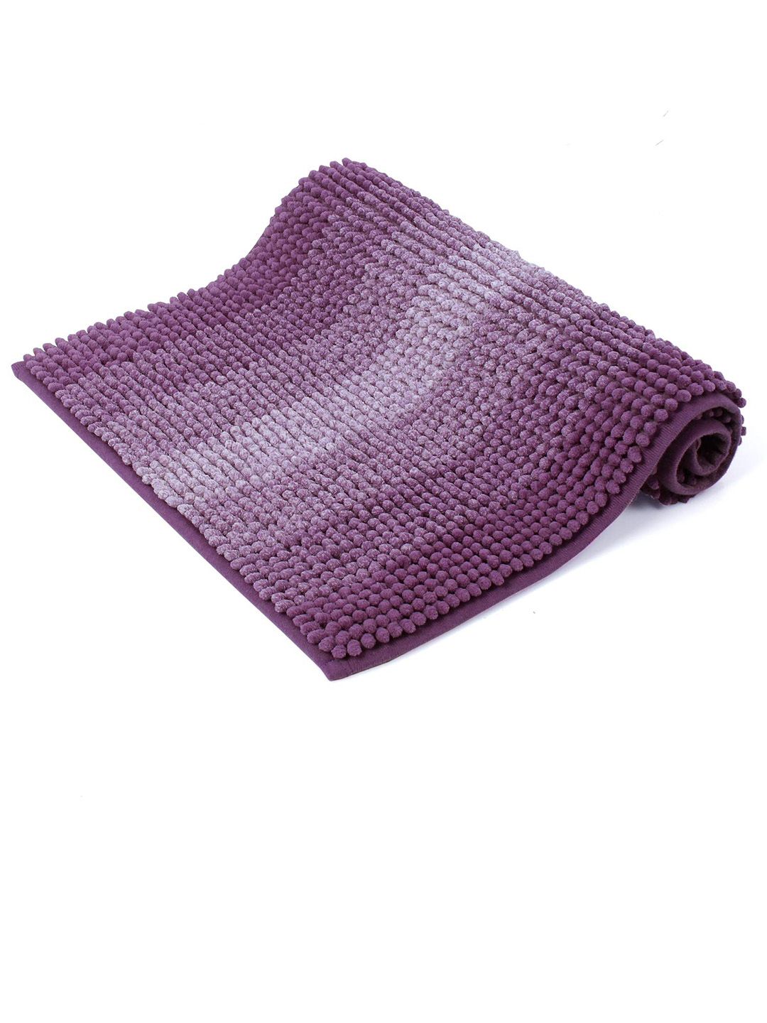 HOKIPO Purple & Lavender-Colour Striped Premium Microfibers Anti-Slip Bath Rug