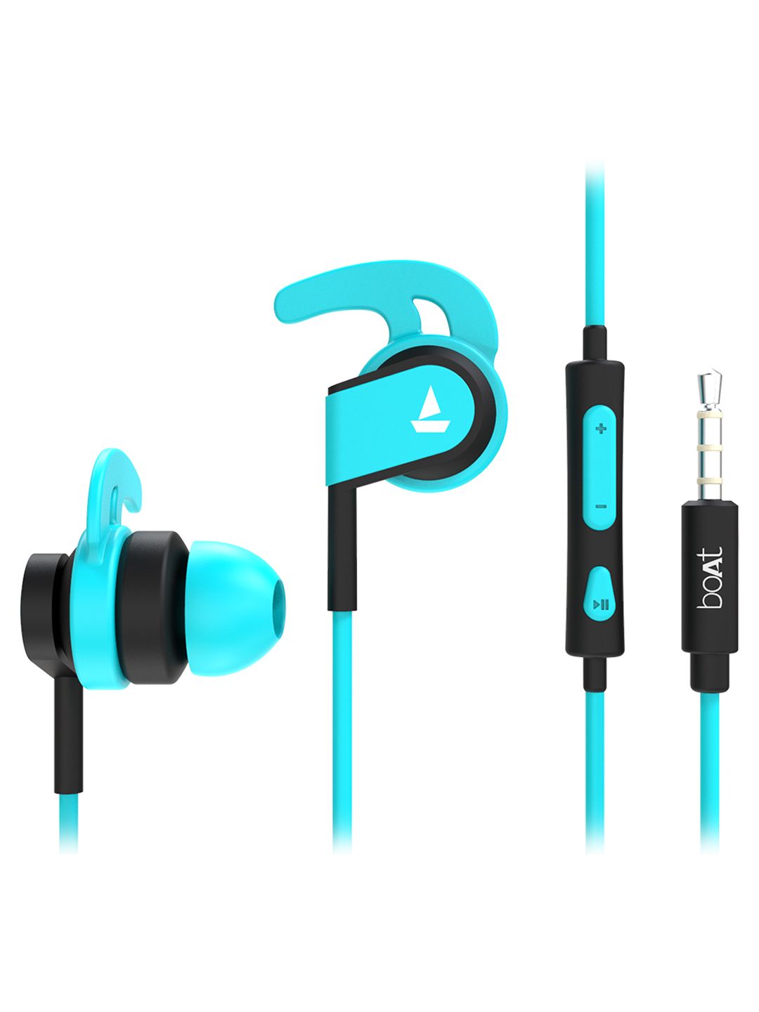 boAt Unisex Turquoise Blue & Black Bassheads 242 Sports Wired Earphones Price in India