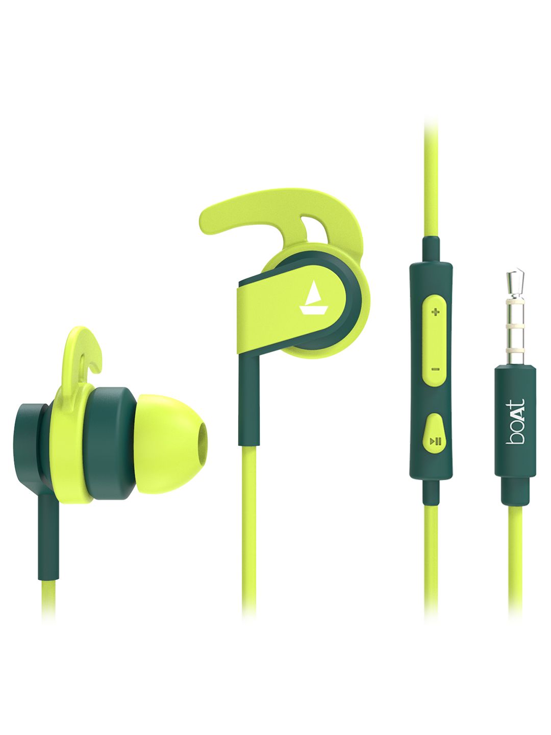 boAt Unisex Turquoise Fluorescent Green Bassheads 242 Sports Wired Earphones Price in India