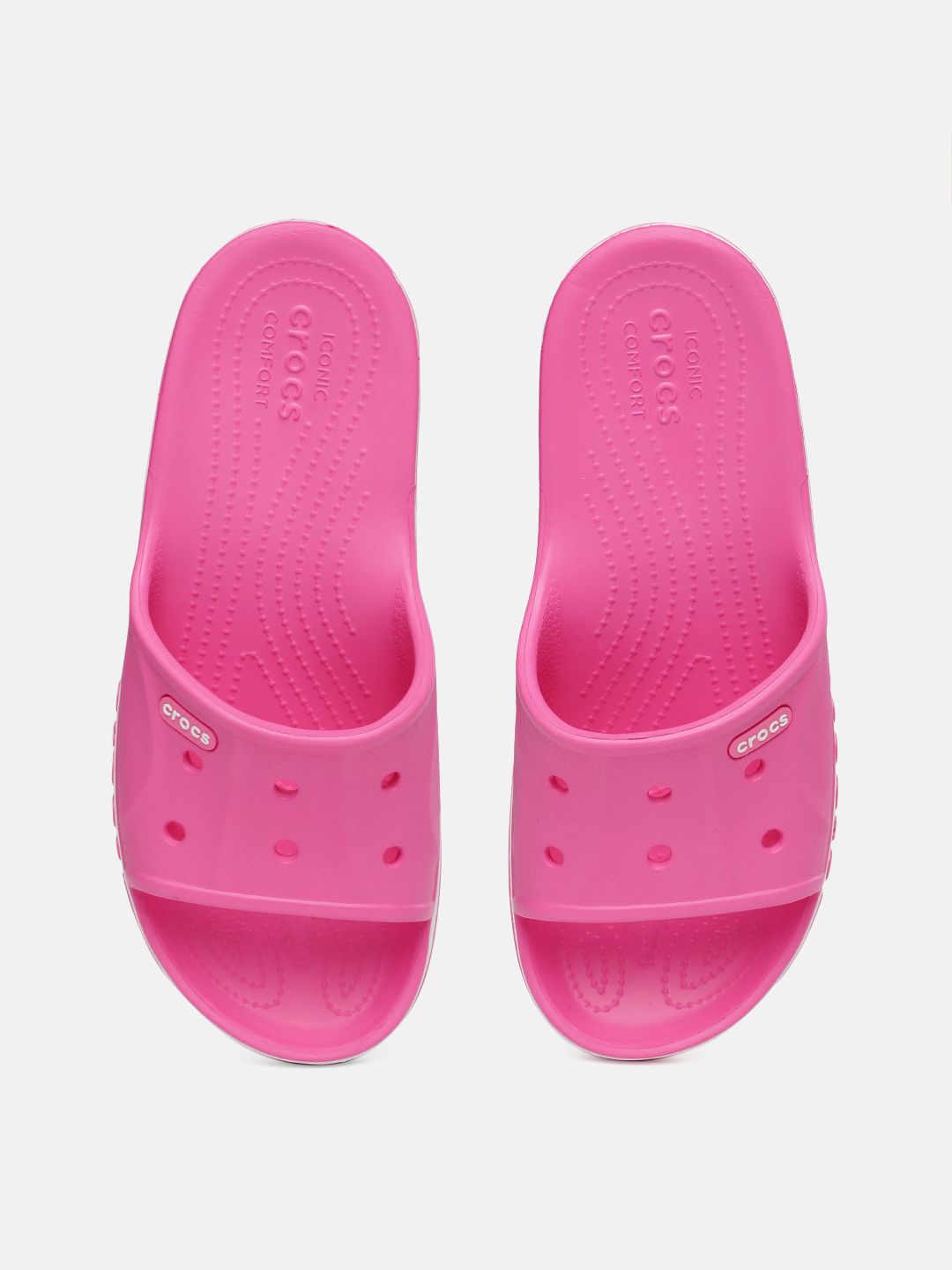 Crocs Unisex Pink Solid Sliders Price in India