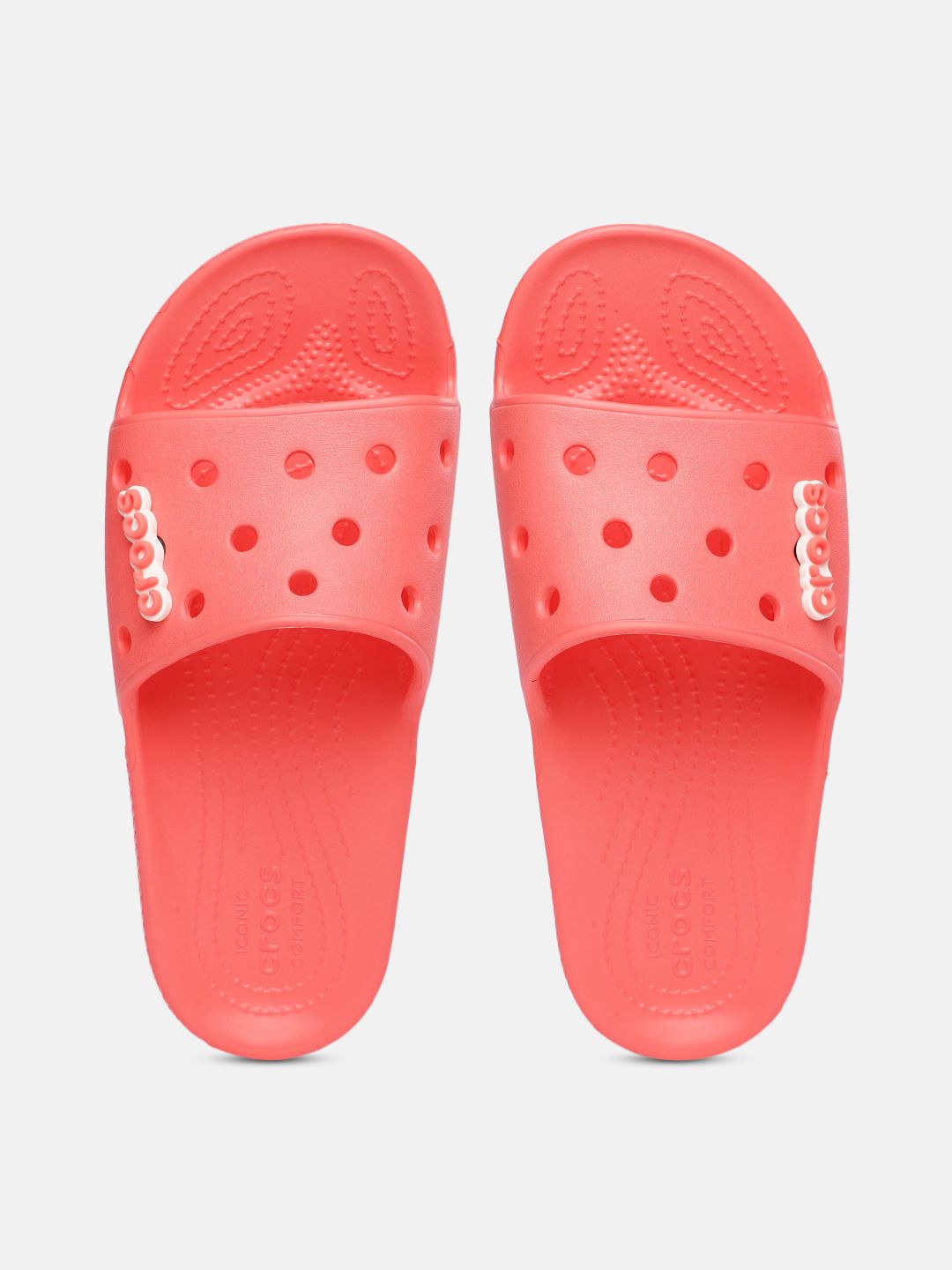 Crocs Unisex Orange Solid Classic Sliders Price in India