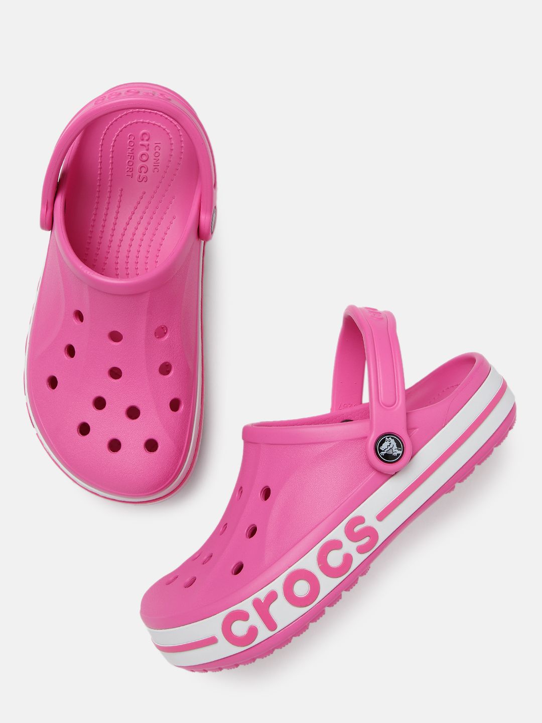 Crocs Unisex Pink Solid Bayaband Clogs Price in India