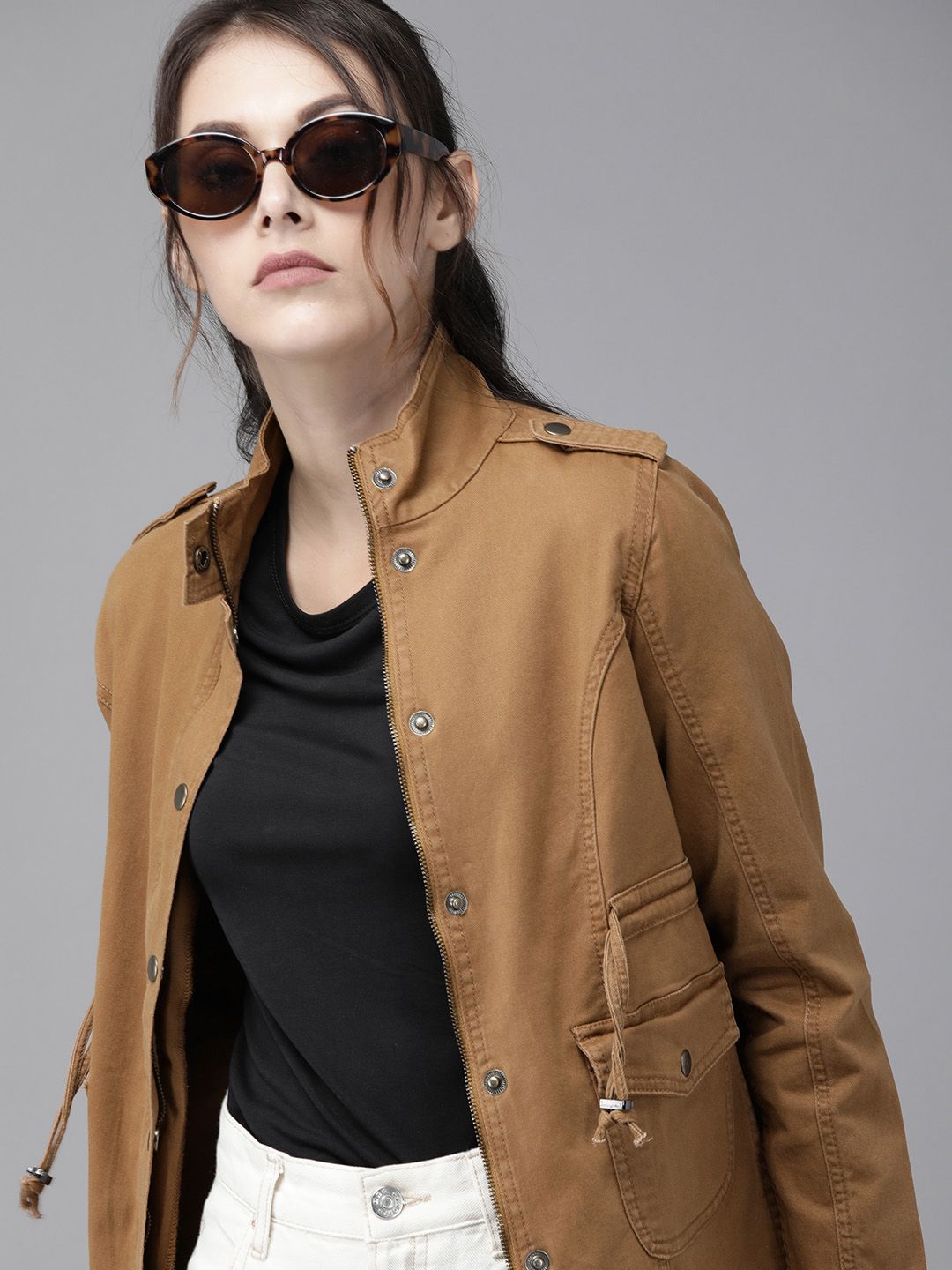 Roadster Women Brown Solid Tailored Jacket Price in India