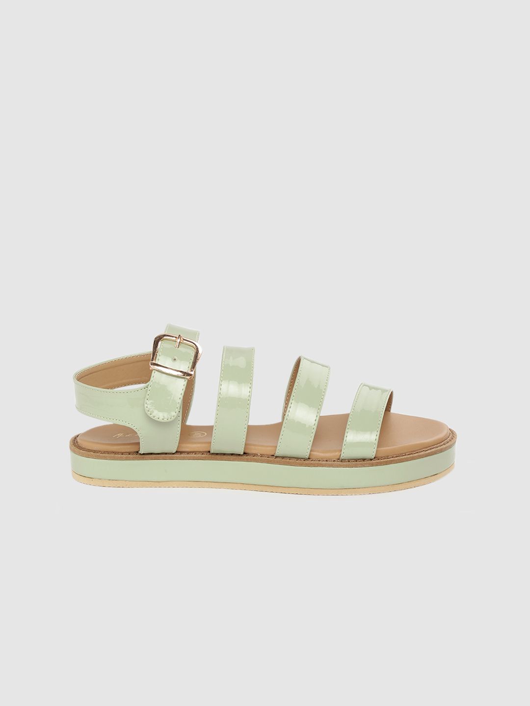 Mast & Harbour Women Mint Green Strappy Open Toe Flats