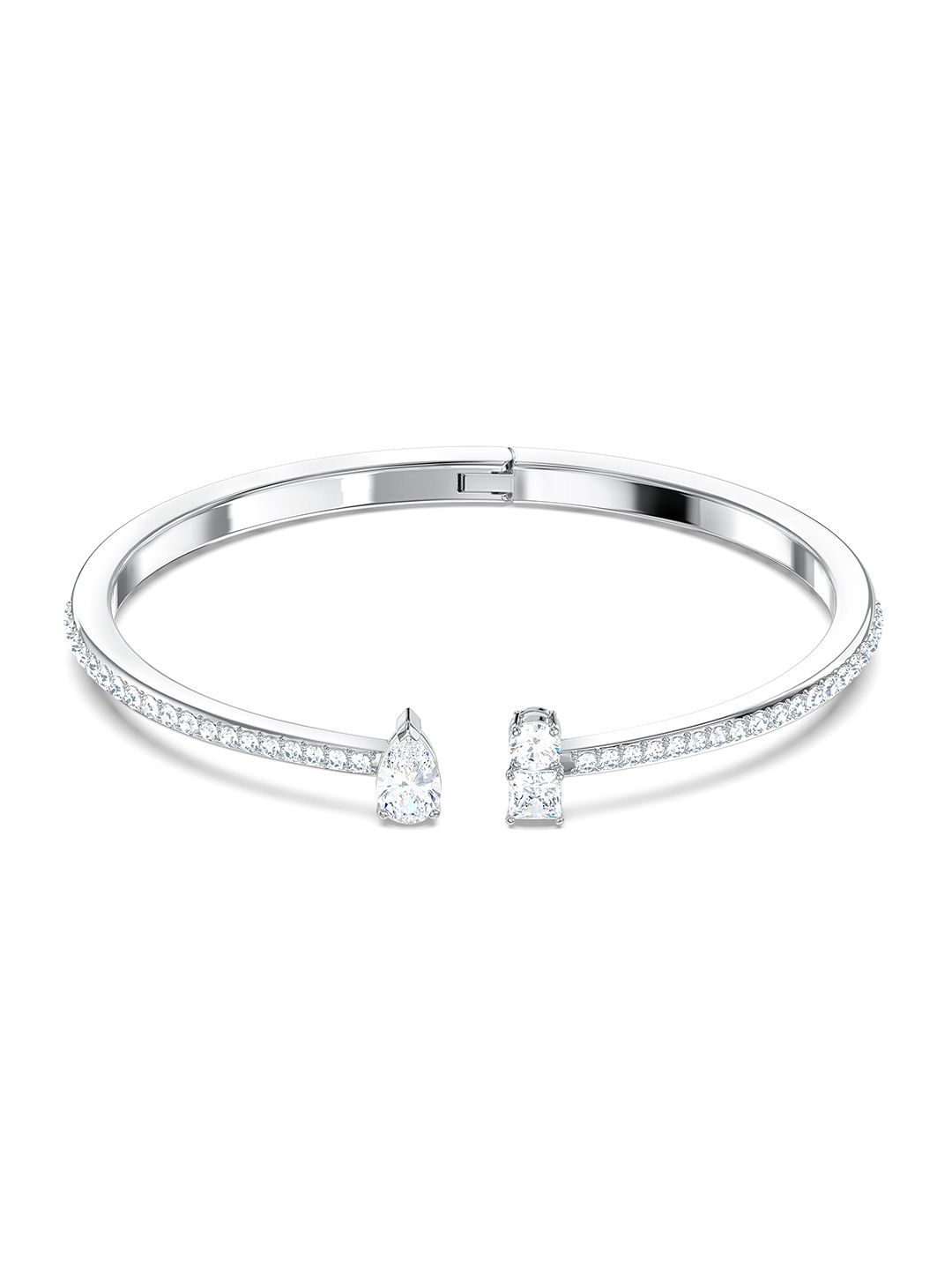 SWAROVSKI White Metal Rhodium-Plated Cuff Bracelet Price in India
