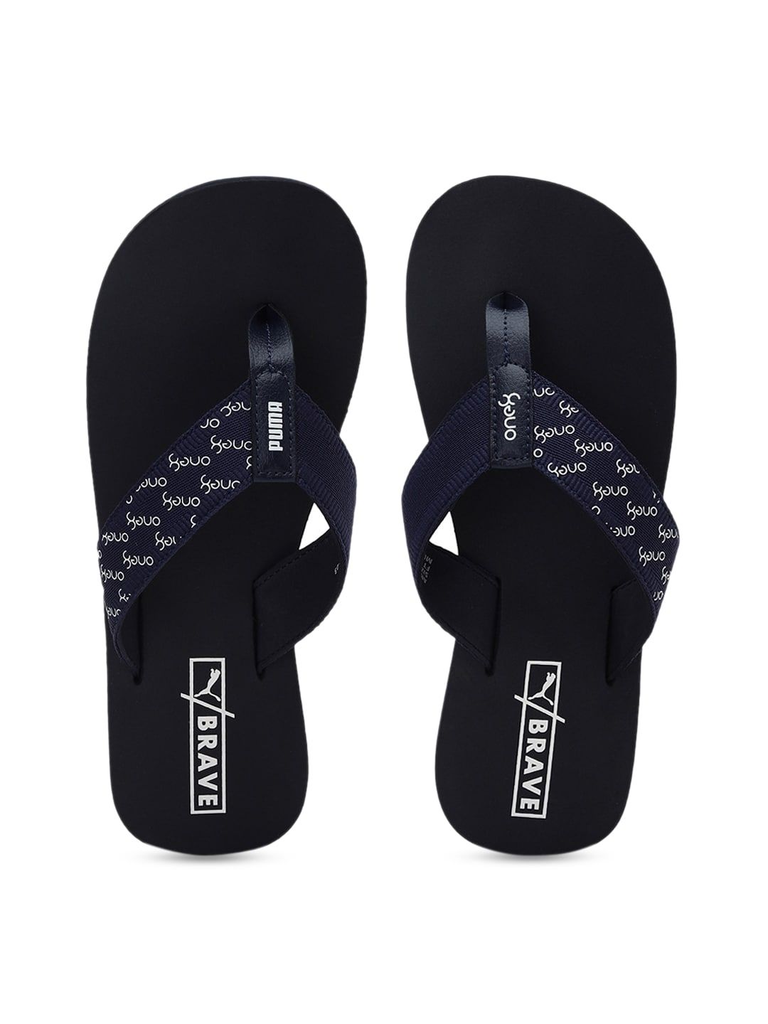 one8 x PUMA Unisex Blue & White Printed Thong Flip-Flops Price in India