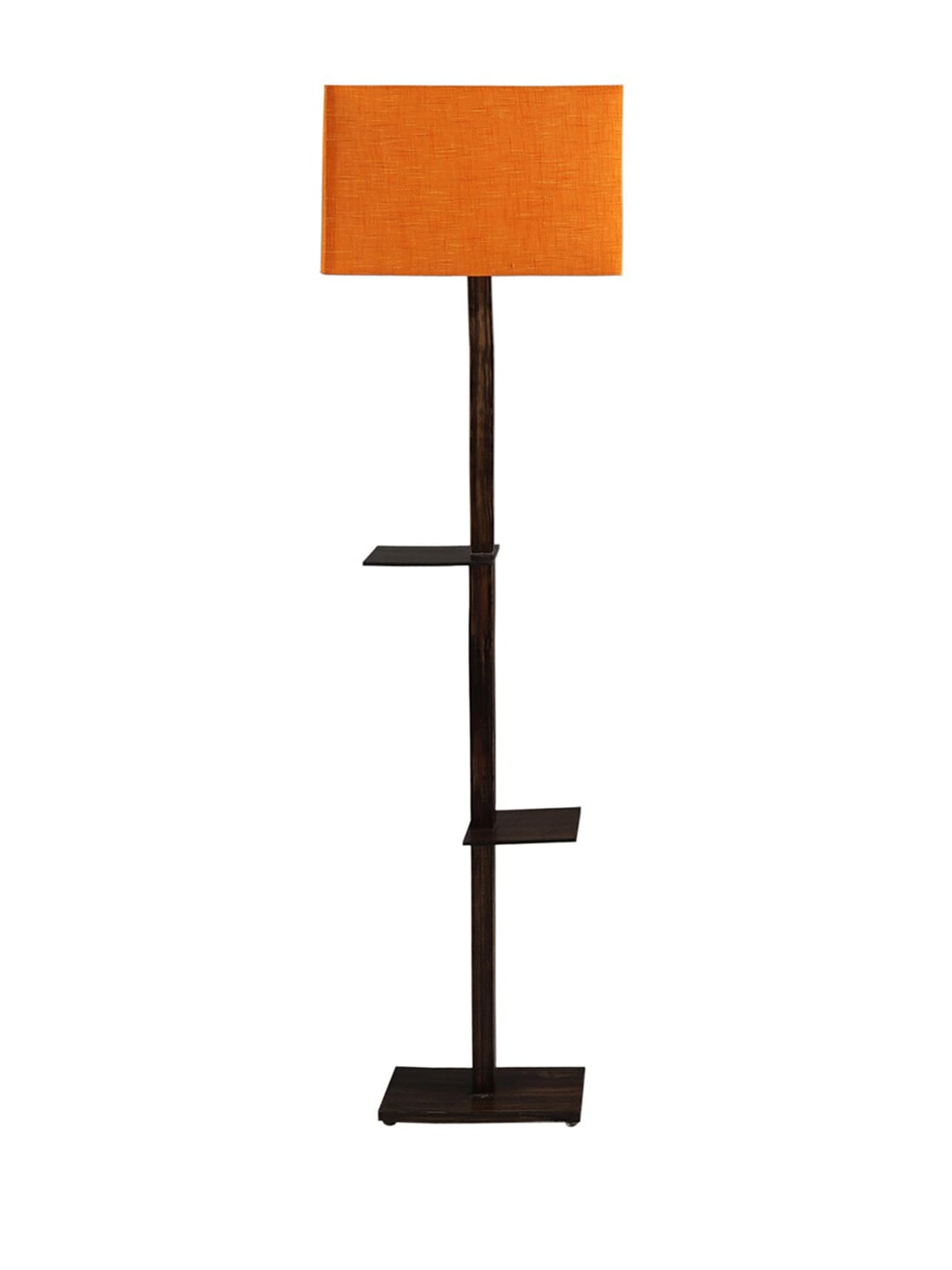 SANDED EDGE Orange & Black Solid Contemporary Rectangular Shelf Lamp Price in India