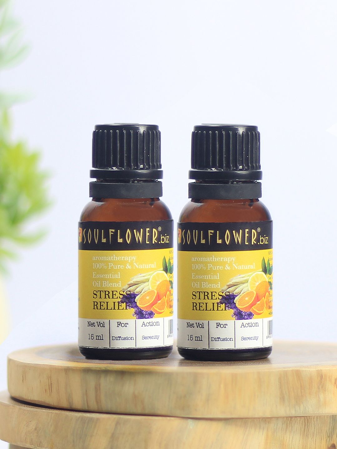 Soulflower Unisex Set of 2 Stress Relief Essential Oils