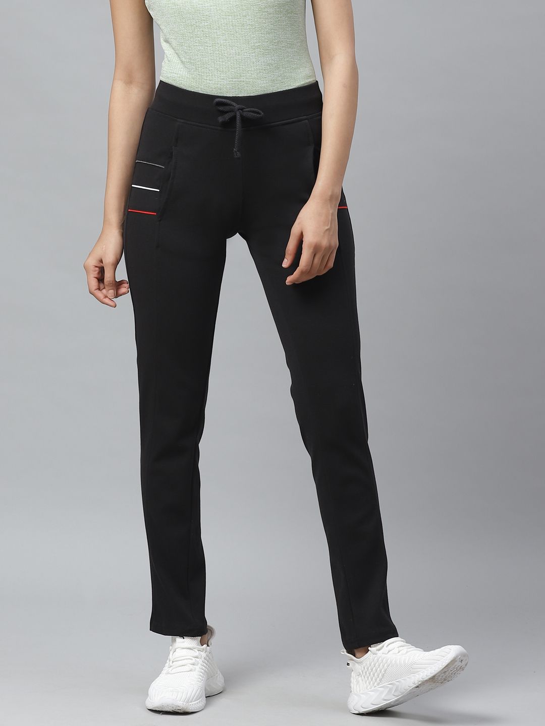 Cayman Women Black Solid Track Pants Price in India