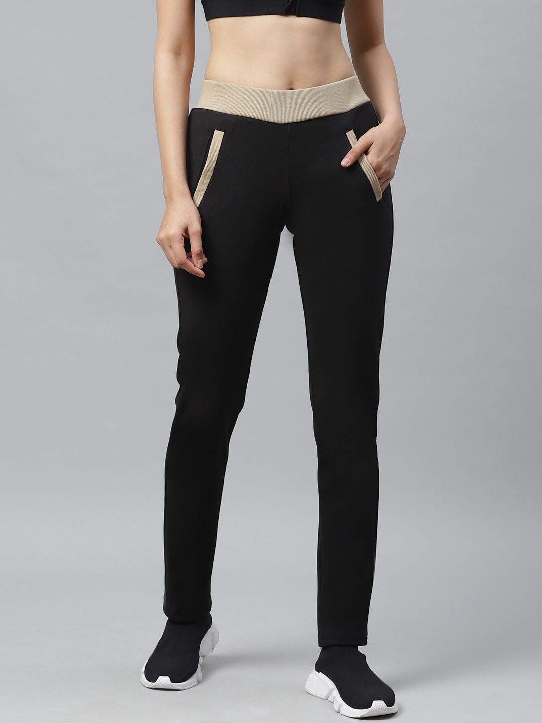 Cayman Women Black Solid Track Pants Price in India