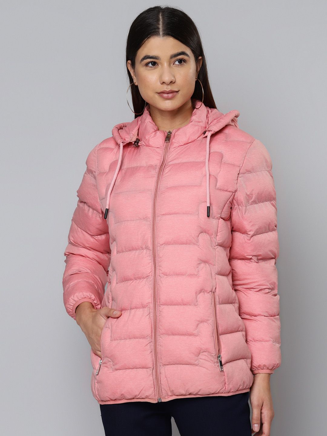 Fort Collins Women Pink Solid Bomber Jacket Price in India