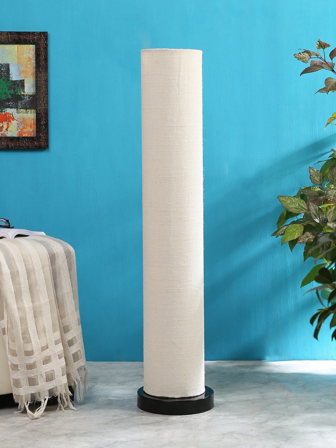 Devansh White Solid Cylindrical Column Lamp Price in India