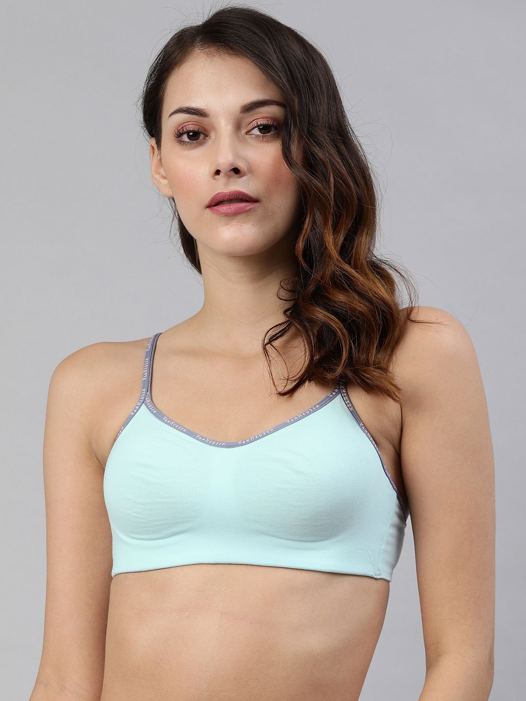 Van Heusen Blue Solid Non-Wired Non Padded Beginners  Cami Bra Price in India