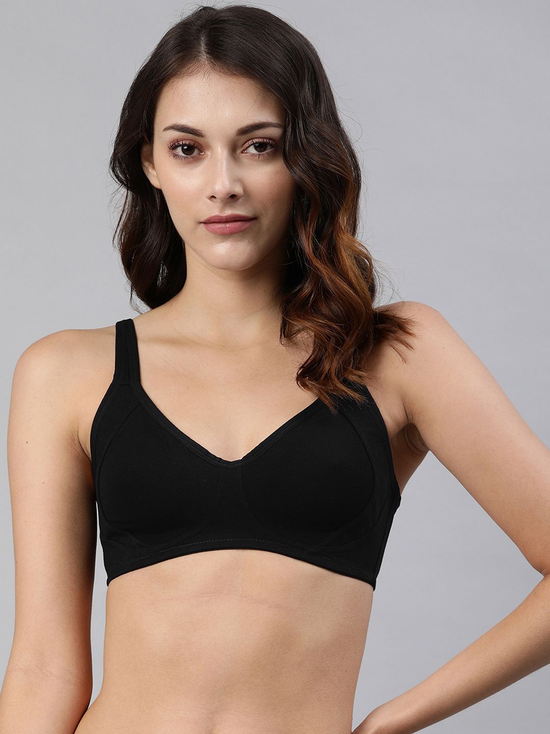 Van Heusen Black Solid Non-Wired Non Padded T-shirt Bra Price in India