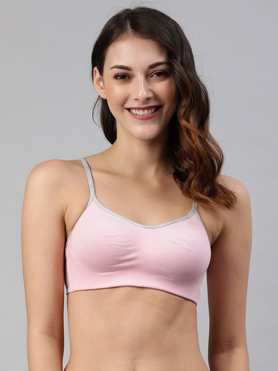 Van Heusen Pink Solid Non-Wired Non Padded Beginners Cami Bra Price in India