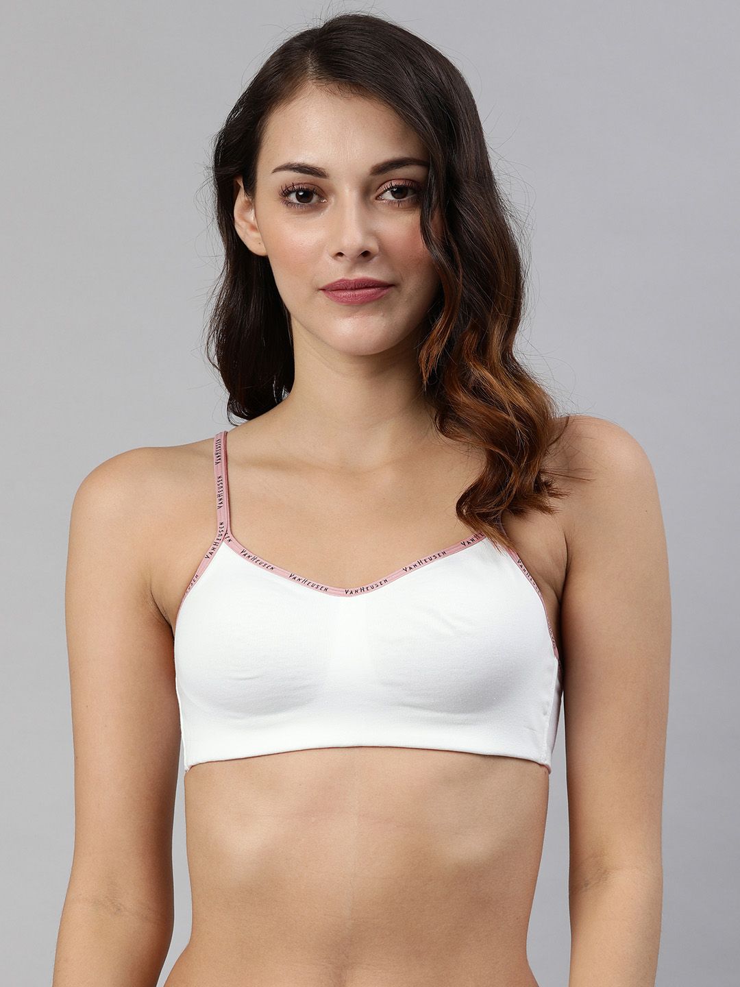 Van Heusen White Solid Non-Wired Non Padded Beginners Cami Bra Price in India