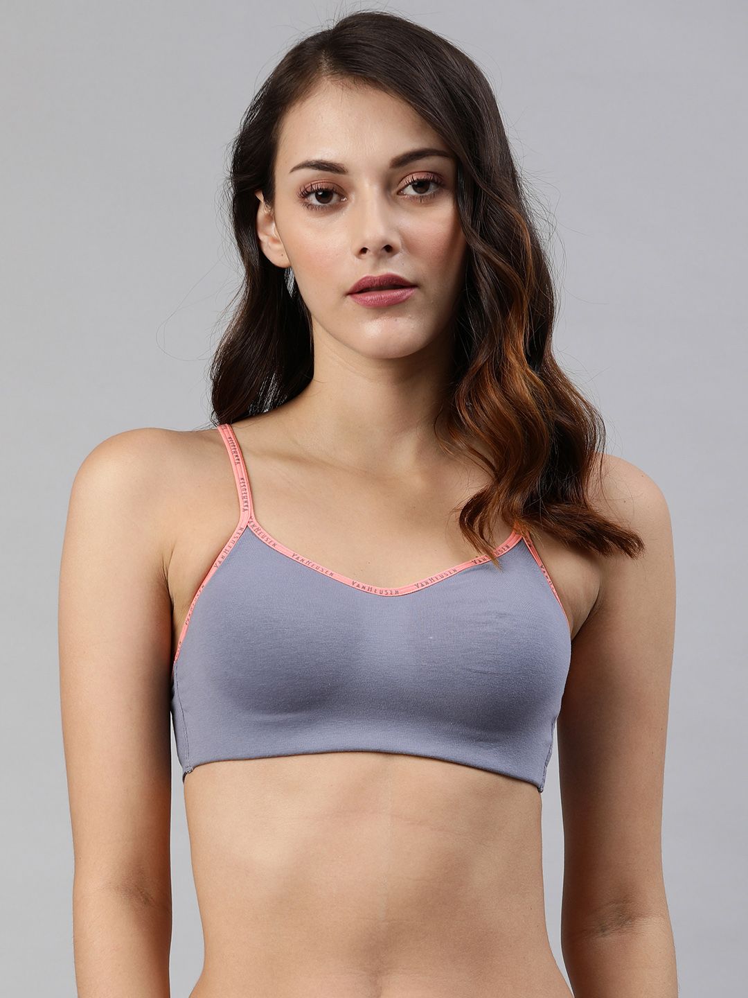 Van Heusen Grey Solid Non-Wired Non Padded Beginners Cami Bra Price in India