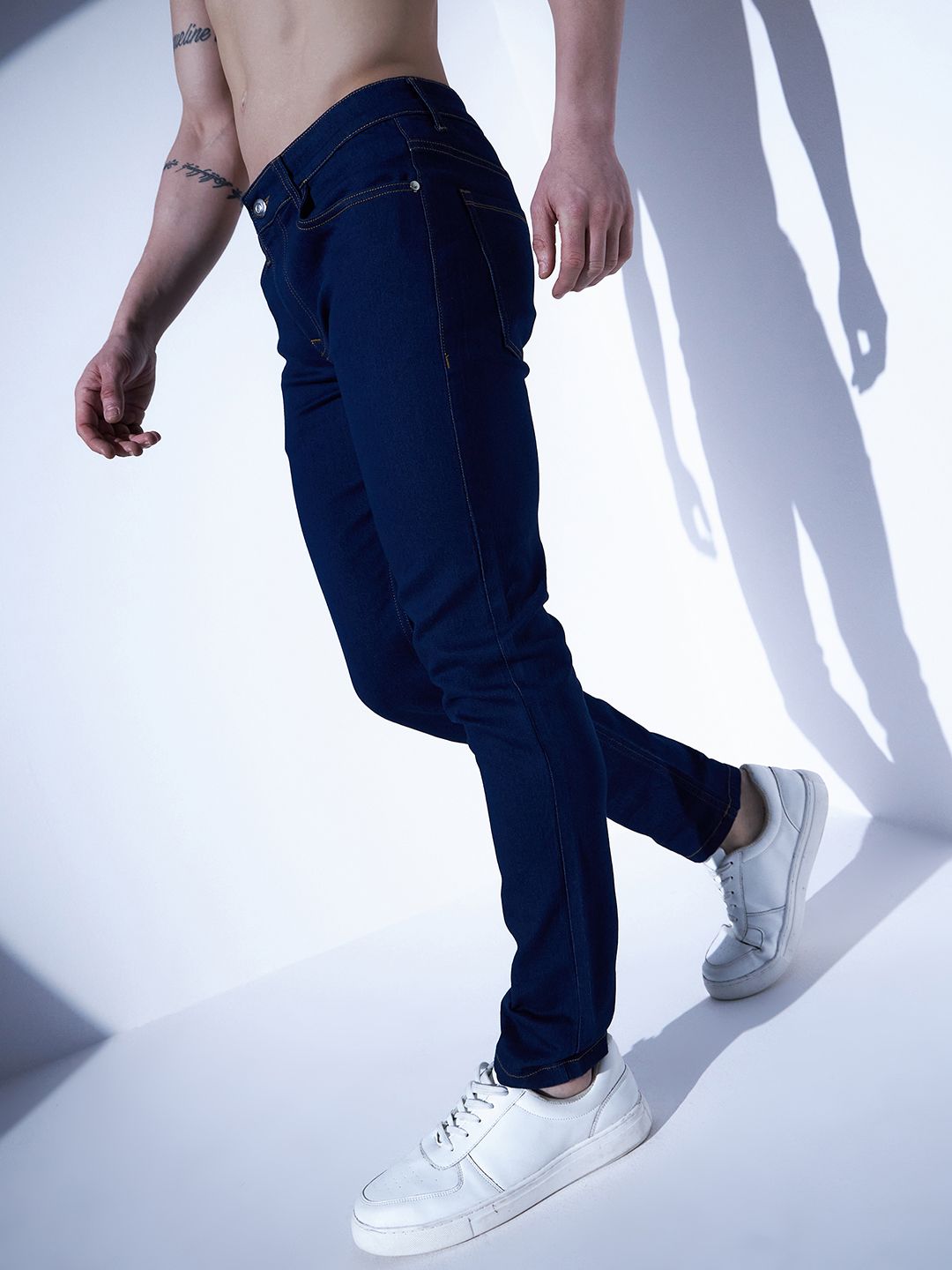 Hubberholme Men Navy Blue Slim Fit Mid-Rise Clean Look Jeans