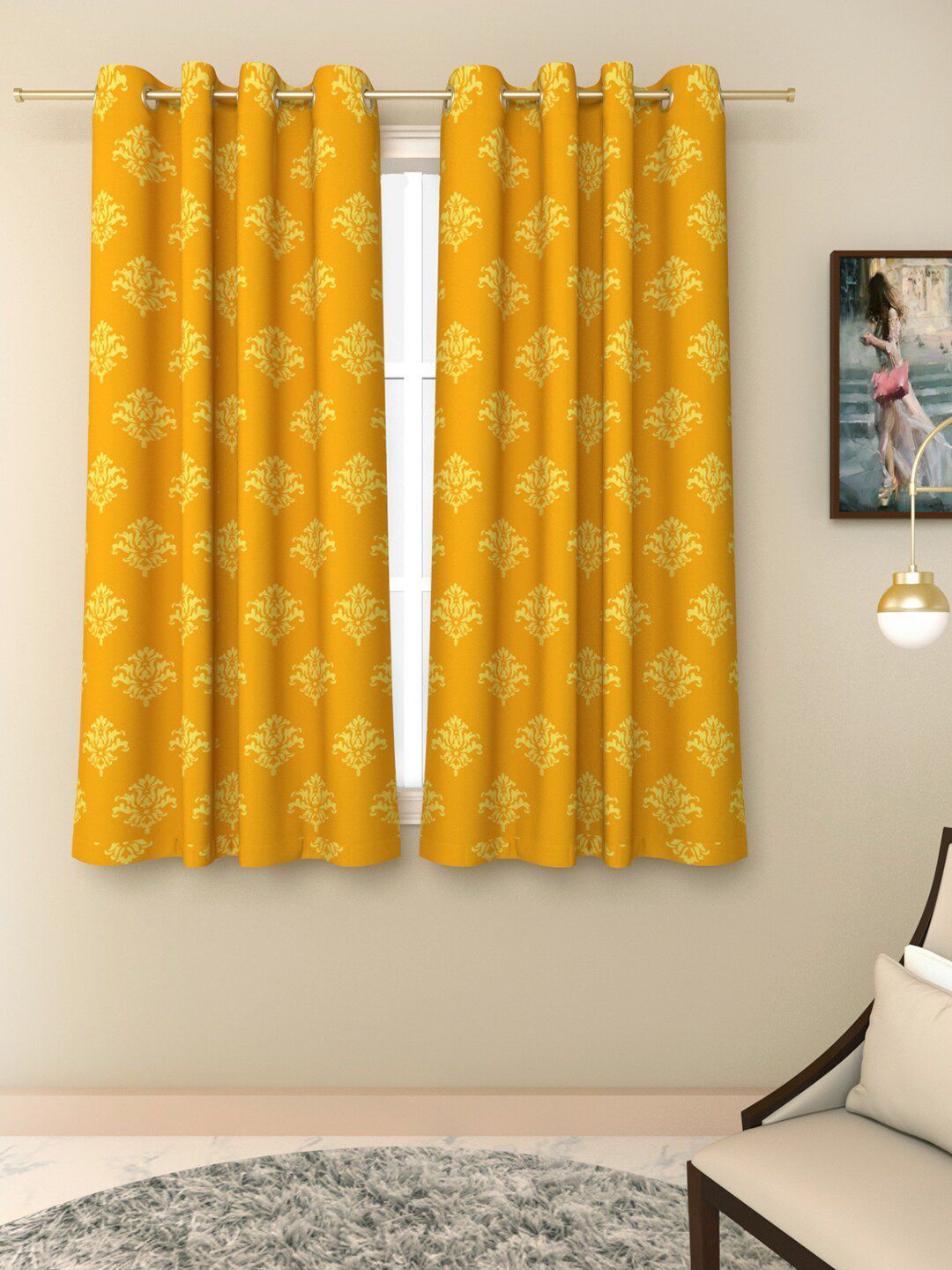 Soumya Yellow Single Window Curtain Price in India