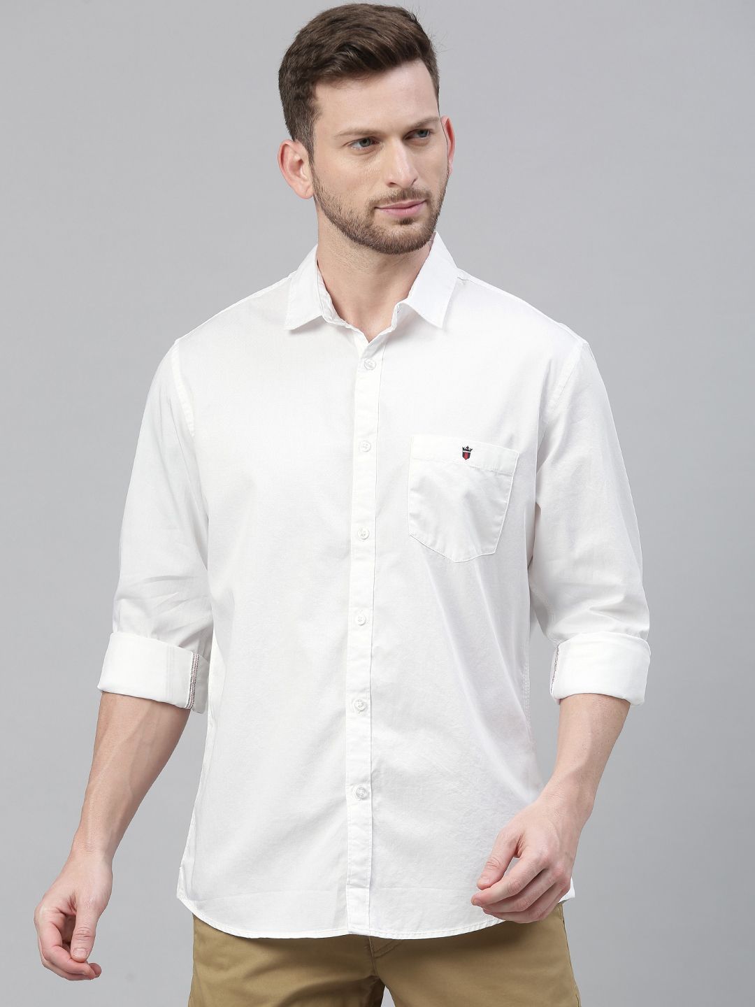 LOUIS PHILIPPE Men Solid Casual White Shirt - Buy LOUIS PHILIPPE