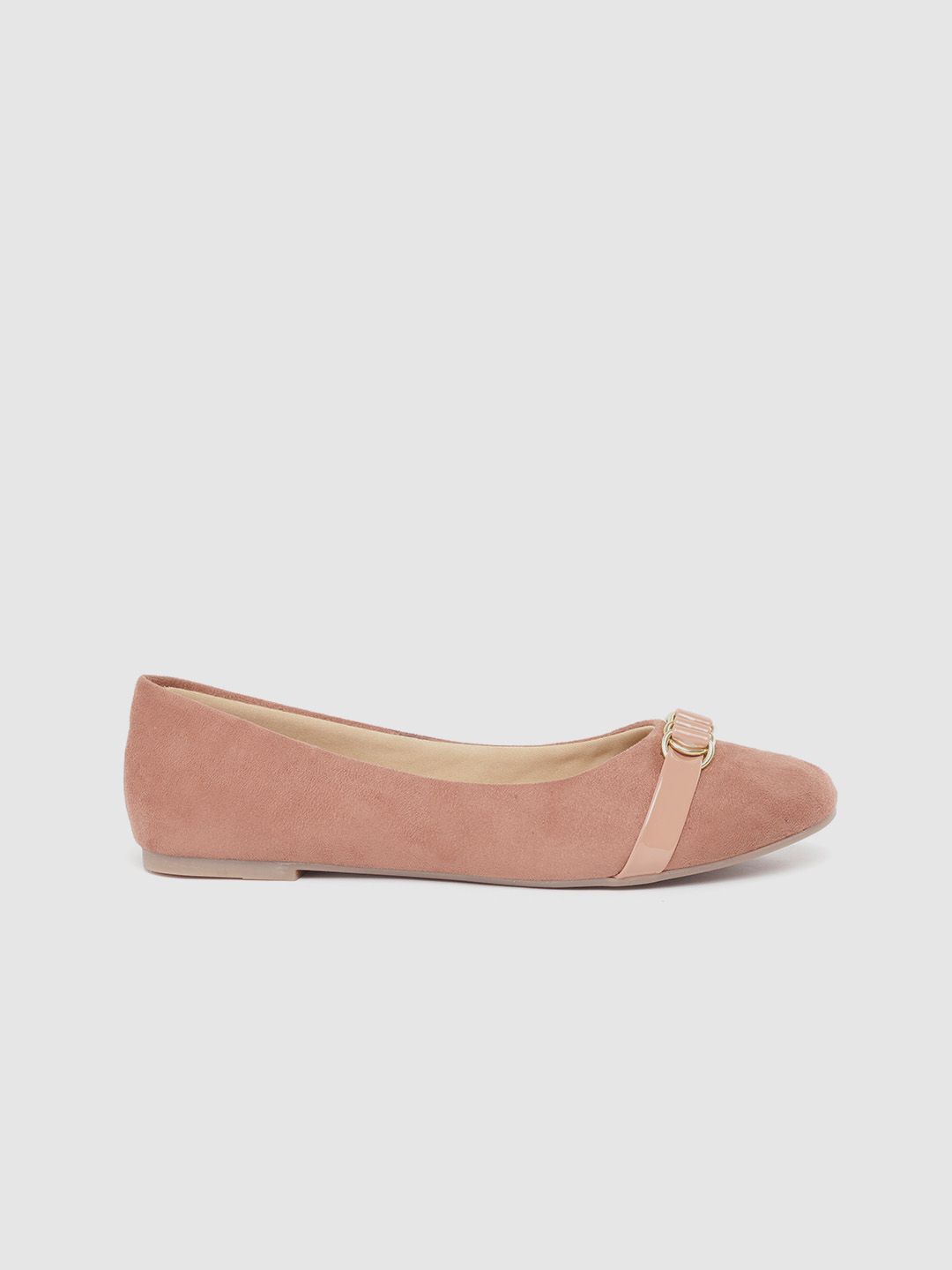 Carlton London Women Peach-Coloured Embellished Ballerinas