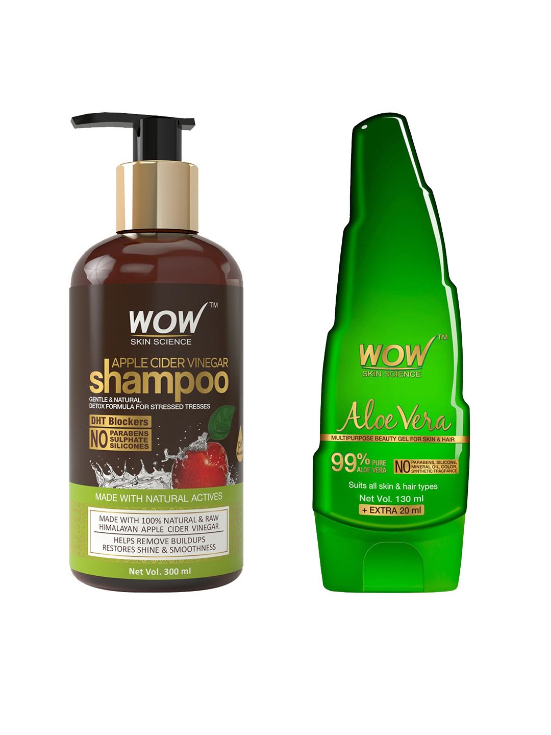 WOW SKIN SCIENCE Unisex Set of Shampoo & Aloe Vera Gel Price in India