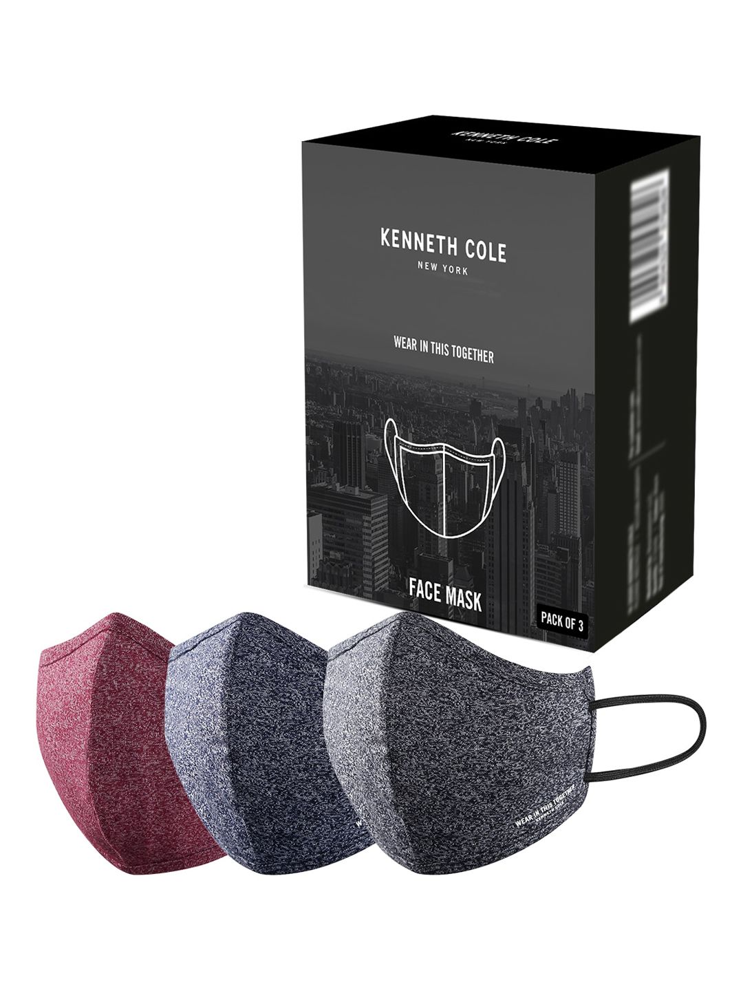 Kenneth Cole Unisex 3 Pcs Urban Neutral Reusable Outdoor 6-Layer Ultra Protection Cloth Masks Price in India
