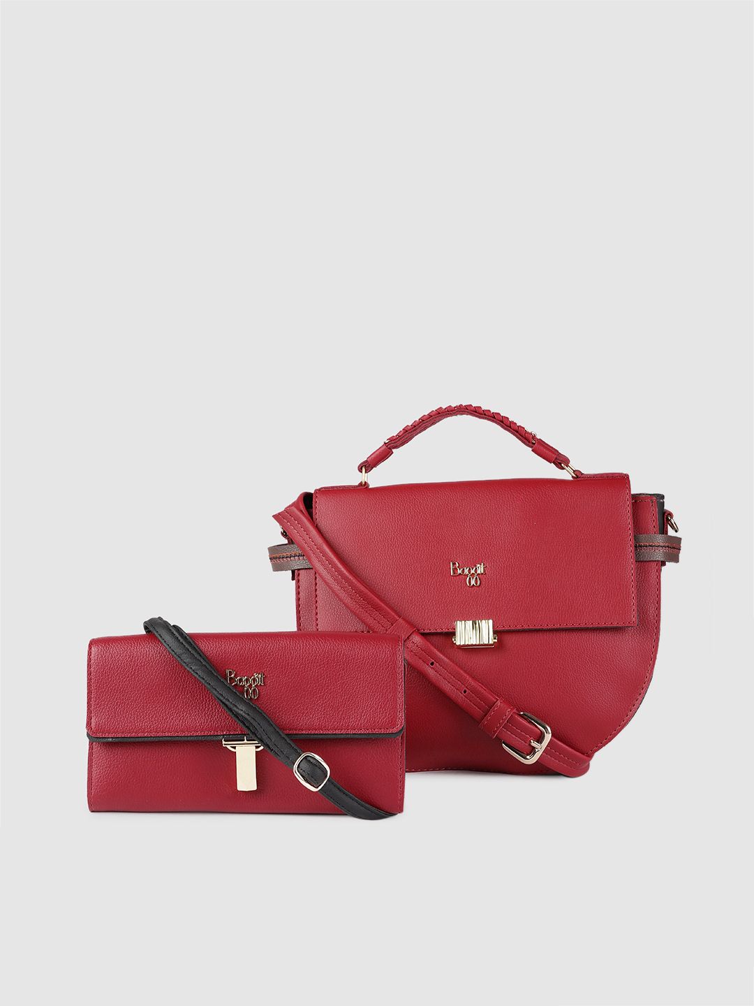 Baggit Women Red Solid Satchel Price in India