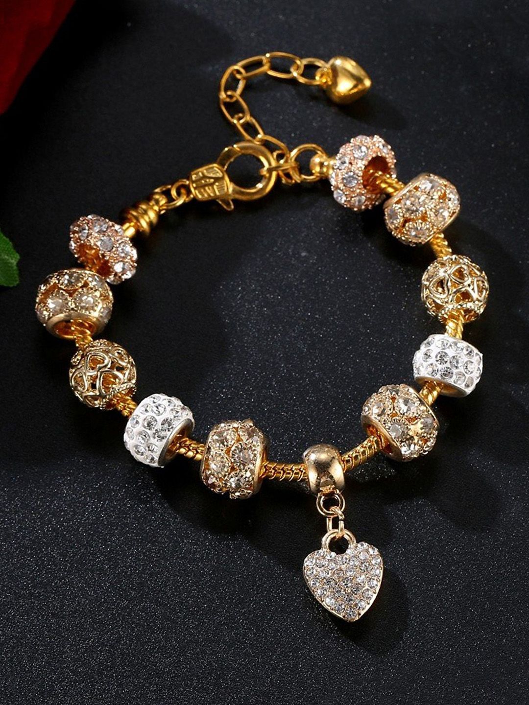 Yellow Chimes Gold-Plated Handcrafted Charm Bracelet Price in India