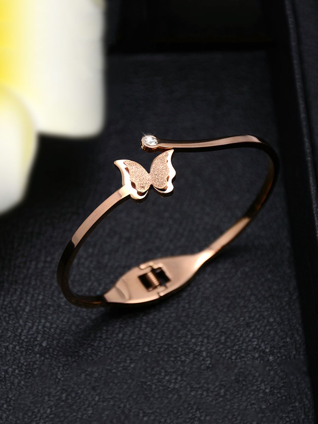 Yellow Chimes Rose Gold-Plated Cuff Bracelet Price in India