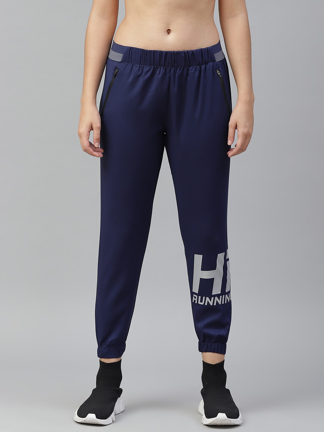 HRX by Hrithik Roshan Women Estate Blue Solid Slim Fit Rapid-Dry Running Track Pants Price in India