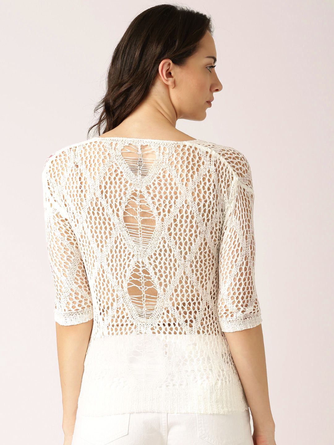 Buy DressBerry Off-White Loose-Knit Top - Tops for Women 1290754