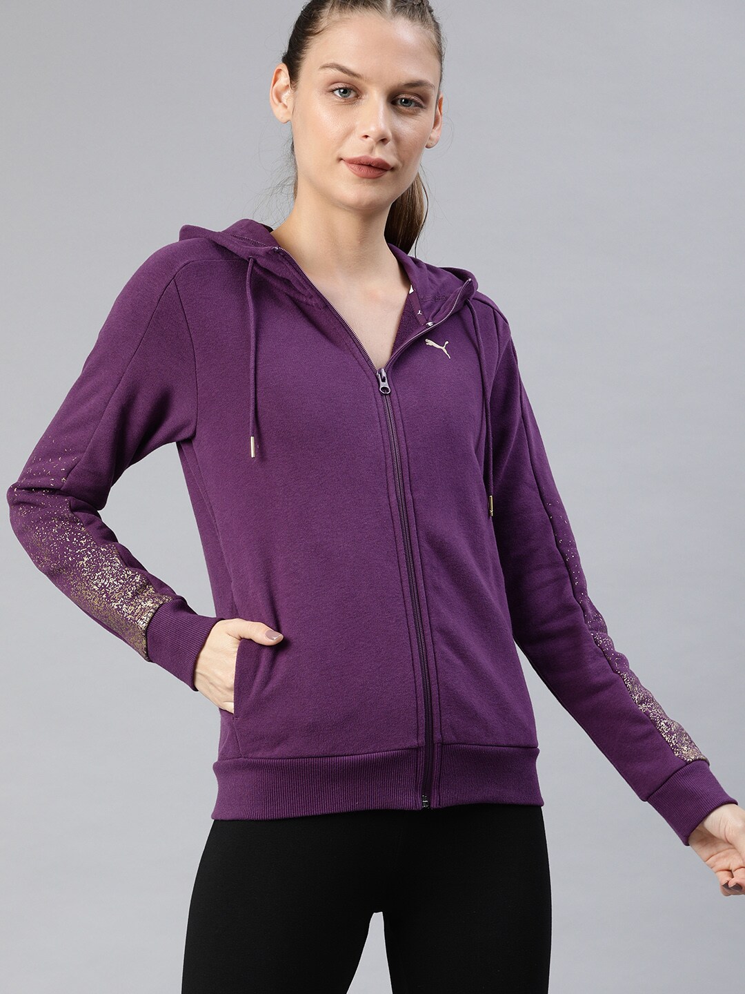 Puma Women Purple Holiday Pack Full Zip Hooded Training Sweatshirt Price in India