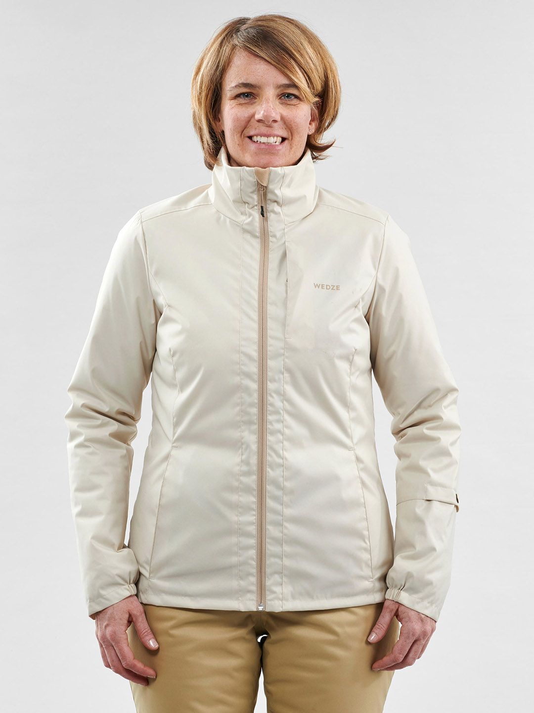 WEDZE By Decathlon Women Beige Solid Insulator Padded Ski 100 Jacket Price in India