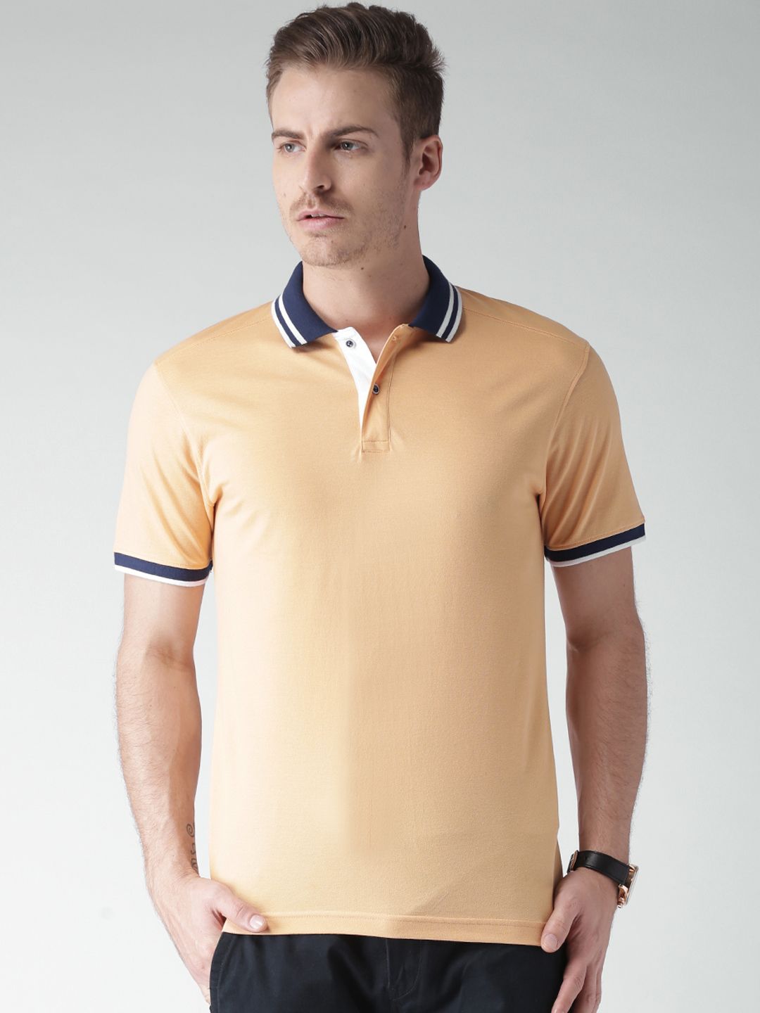 INVICTUS Peach-Coloured Polo T-shirt