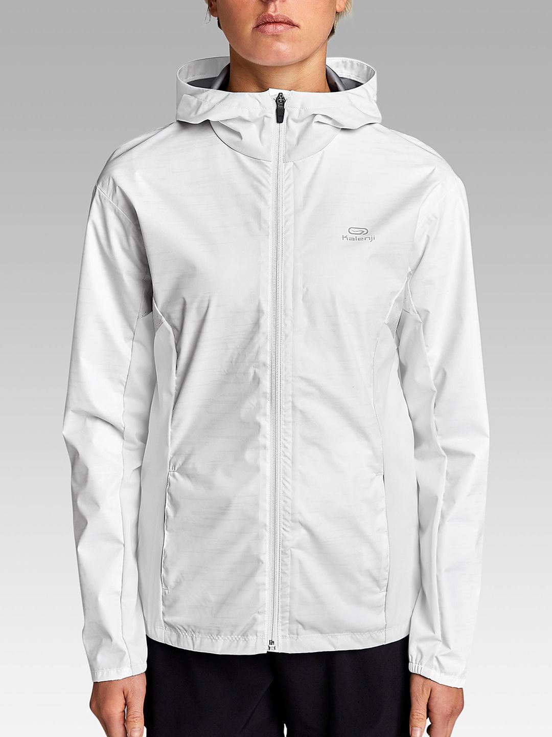 Kalenji By Decathlon Women White Solid Windcheater and Water