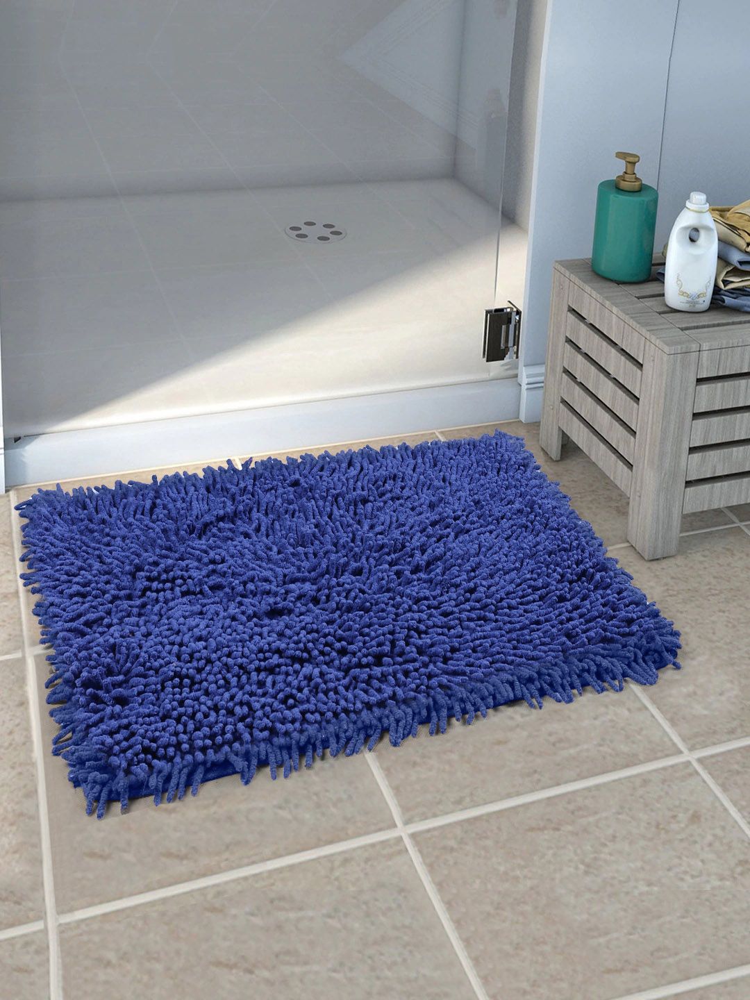 Saral Home Blue Anti-Skid Bath Mat Price in India
