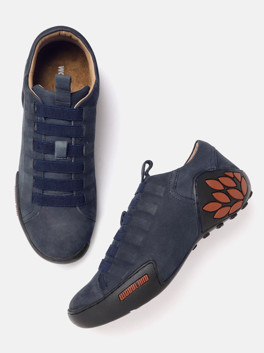 Woodland Men Navy Blue Nubuck Sneakers