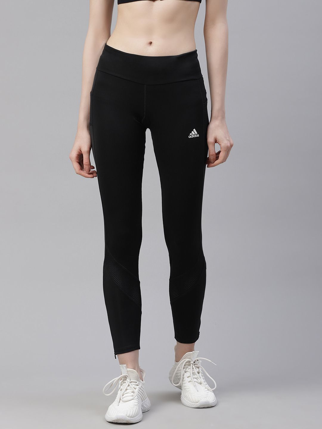 ADIDAS Women Black Solid Own The Run Tights Price in India