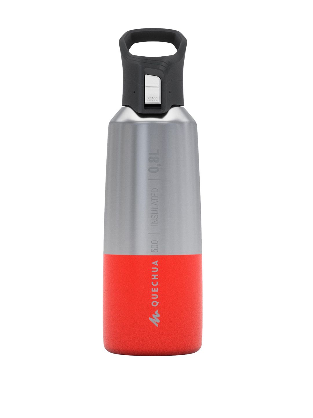 Quechua By Decathlon Silver-Toned & Red Insulated Stainless Steel Hiking Flask Price in India