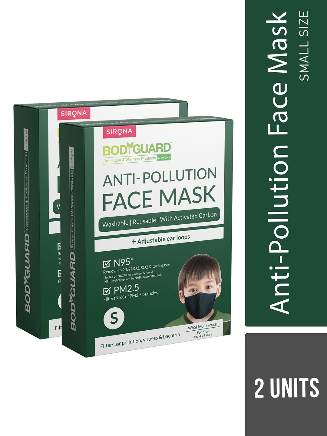 BOD GUARD Pack Of 2 Black 5 Ply N95 & PM2.5 Anti Pollution Face Masks Price in India