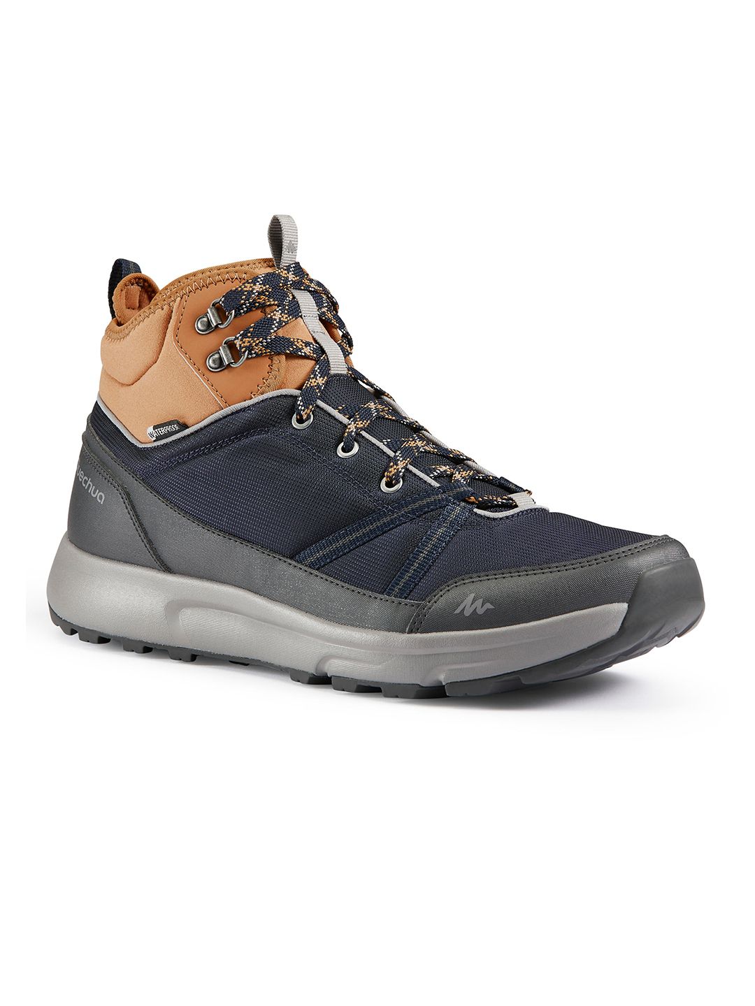 Quechua By Decathlon Men Navy Blue Waterproof Mid-Top Hiking Shoes